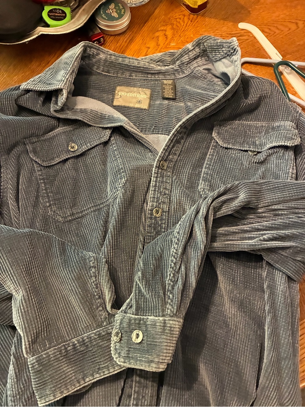 Wrangler Corduroy Shirt in Slate Blue